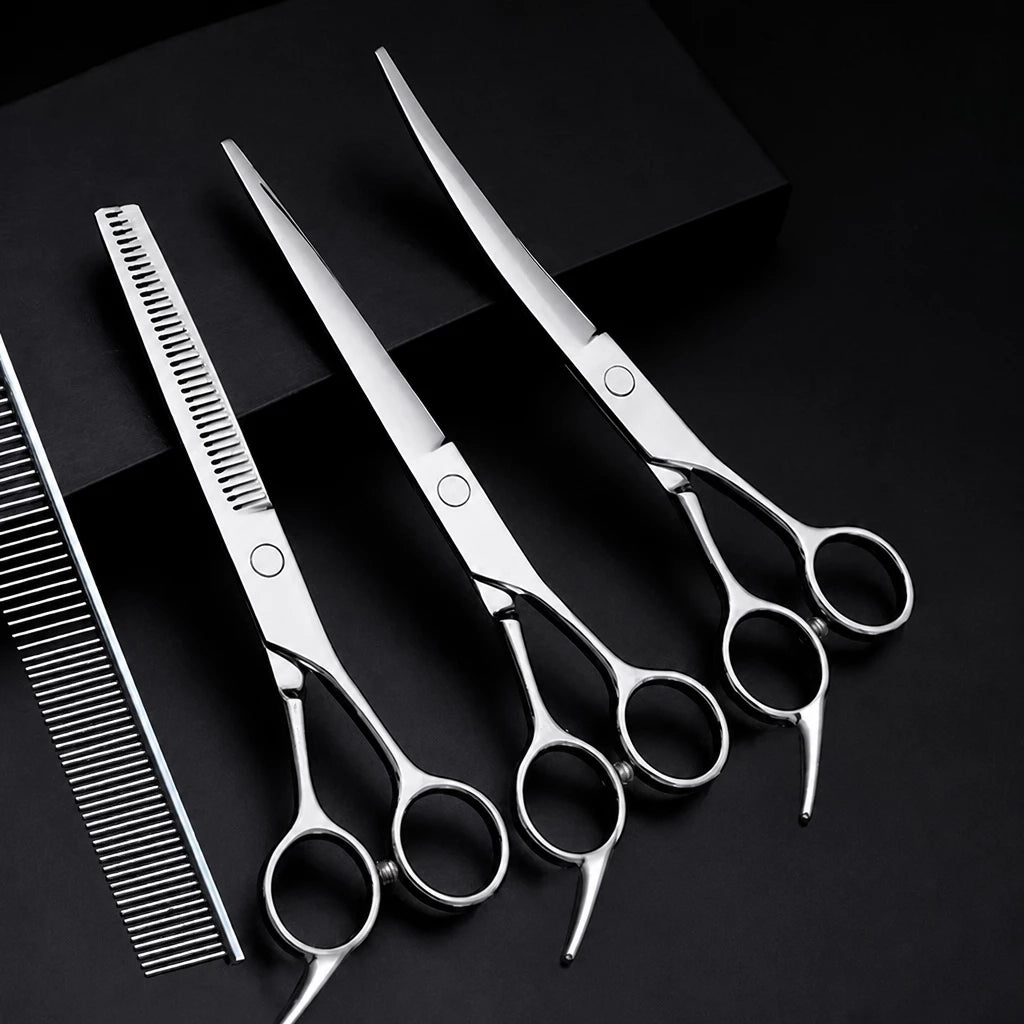Stainless Steel Pet Grooming Scissors & Comb Set