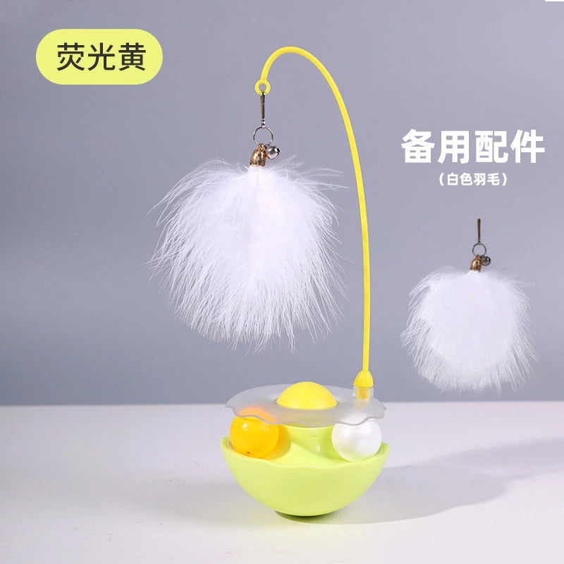 Wobble Cat Toy with Feather Accessory