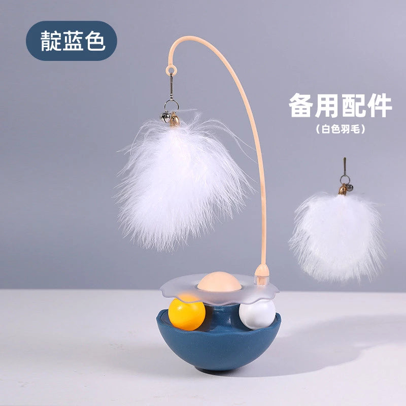 Wobble Cat Toy with Feather Accessory