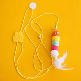 Hanging Feather Cat Teaser Toy with Elastic Cord