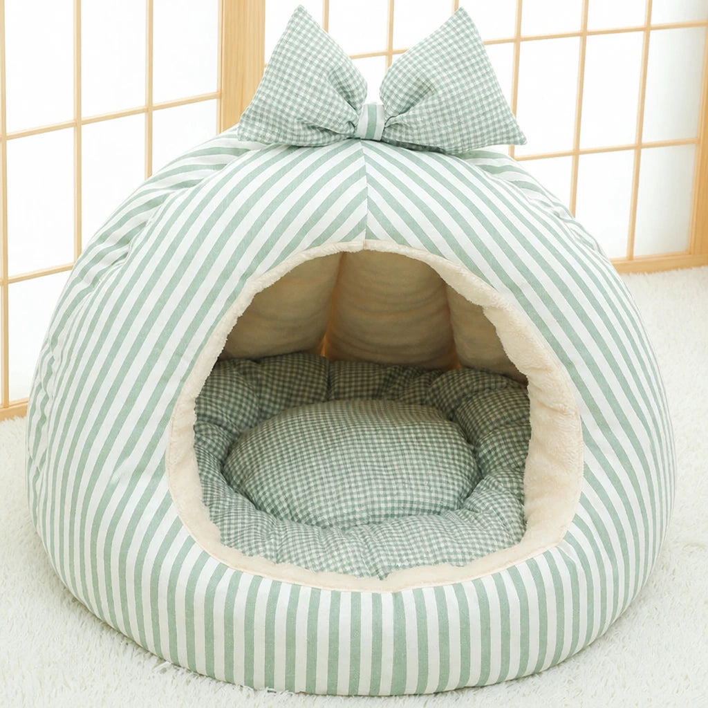 Covered Tent-Style Pet Bed for Cats and Puppies