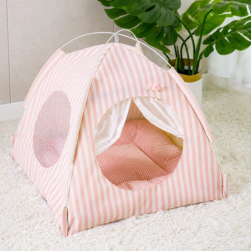 Indoor Tent Bed for Cats & Dogs with Washable Cover