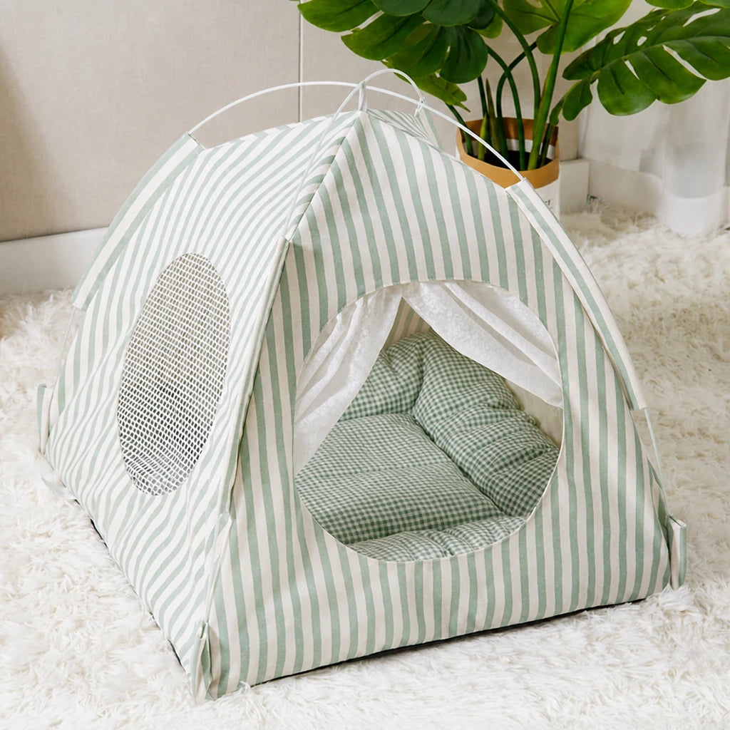 Indoor Tent Bed for Cats & Dogs with Washable Cover