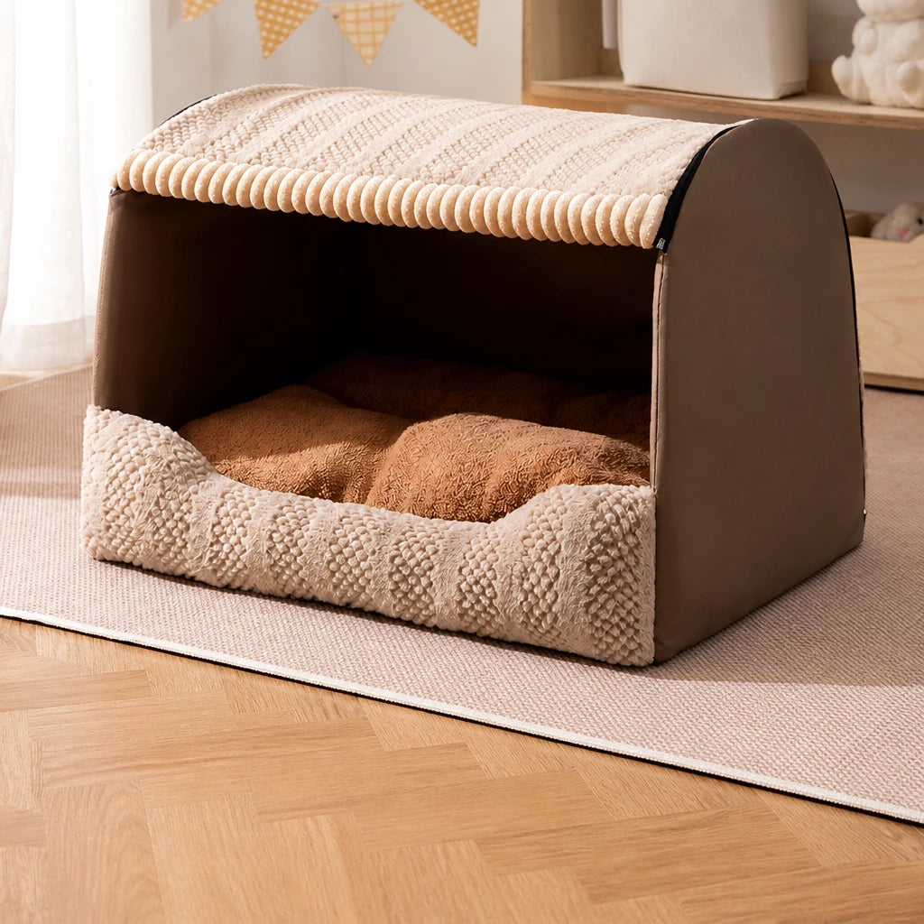 Covered Dog Bed