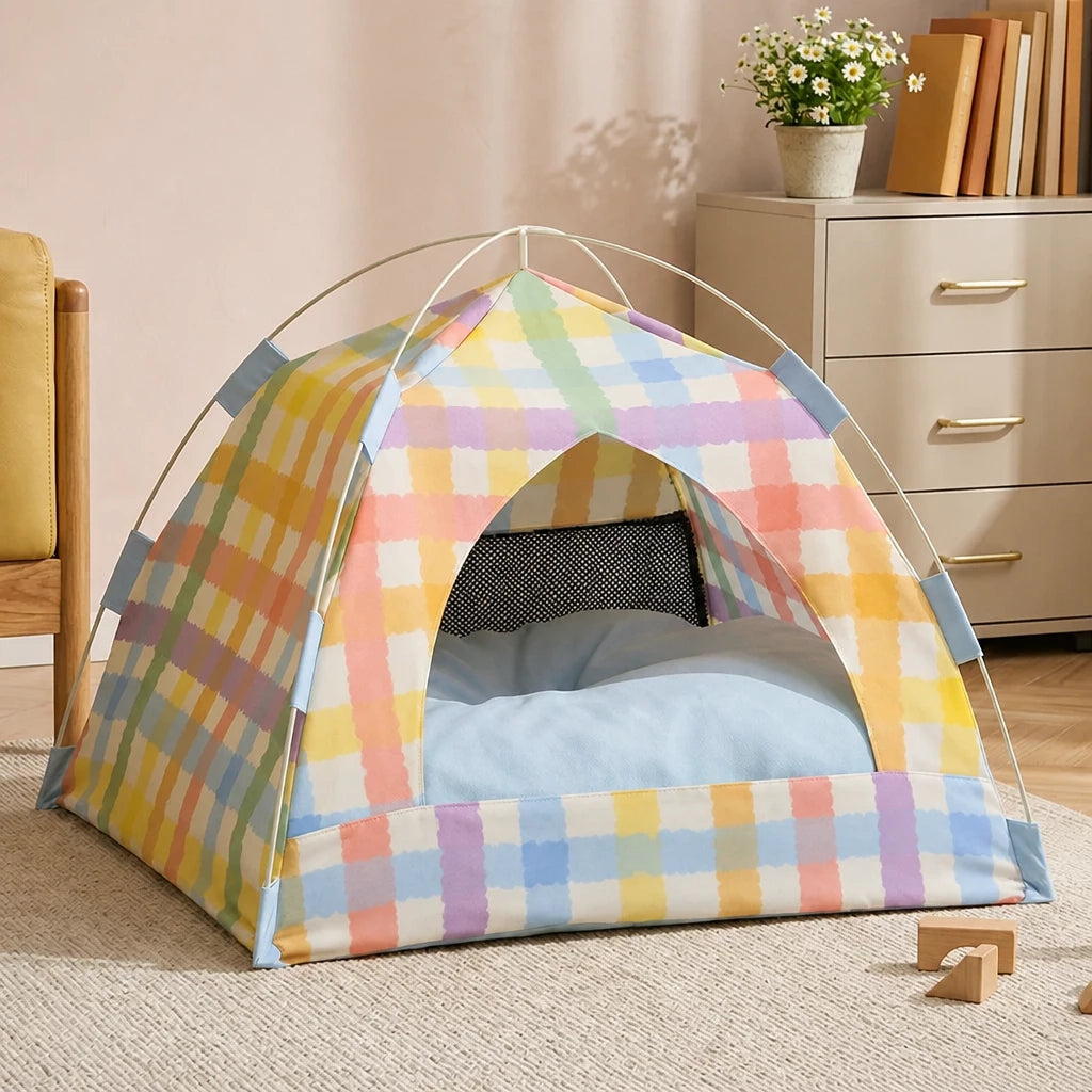 Year-Round Convertible Tent Bed for Cats and Small Dogs
