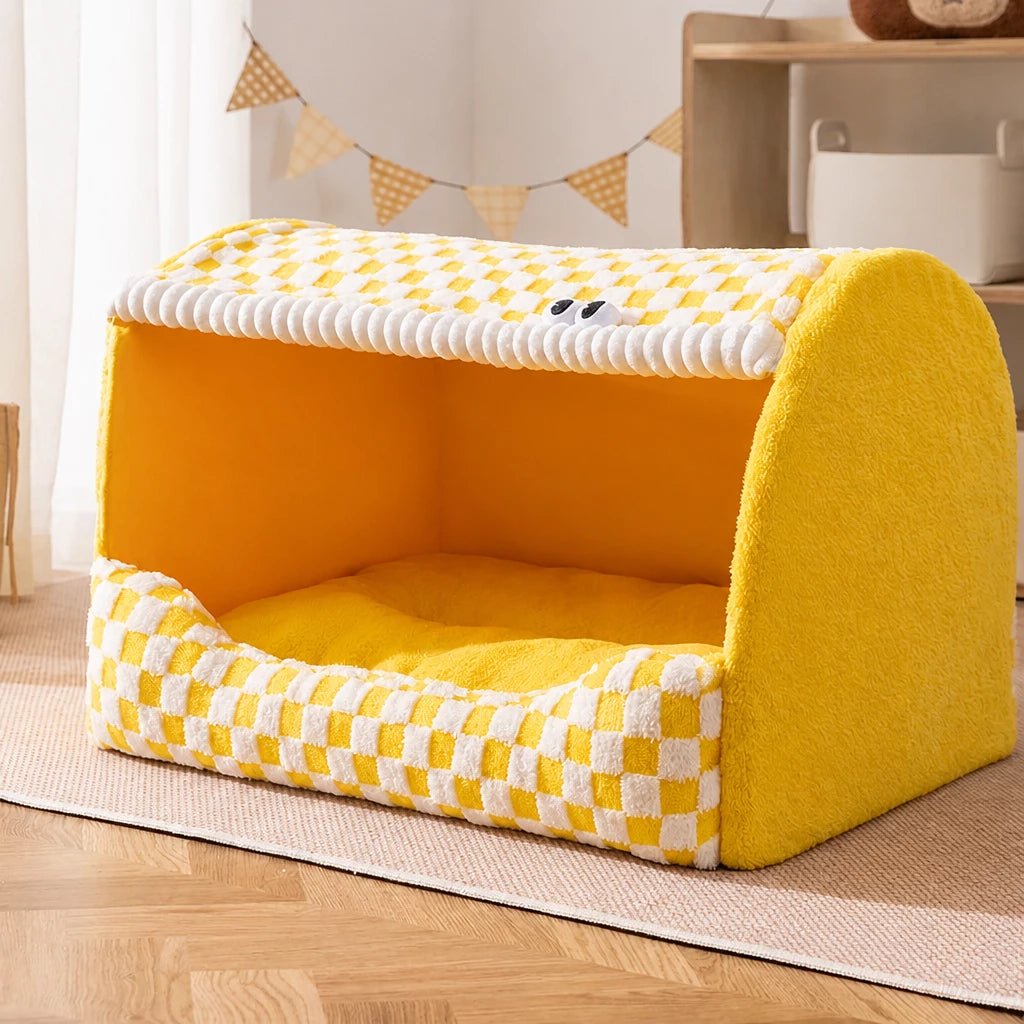 Enclosed Cat & Dog Bed with Removable, Washable Pad