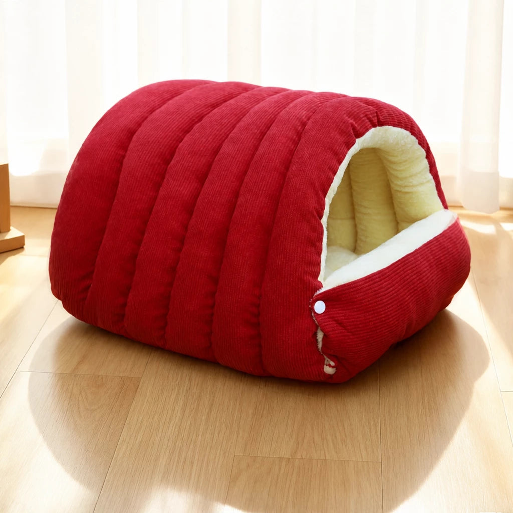 Semi-Enclosed EPE Foam Pet Bed with Snap-Button Design