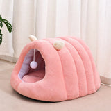 Semi-Enclosed Winter Cat Bed with Slipper-Style Tunnel