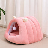 Semi-Enclosed Winter Cat Bed with Slipper-Style Tunnel
