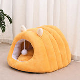 Semi-Enclosed Winter Cat Bed with Slipper-Style Tunnel