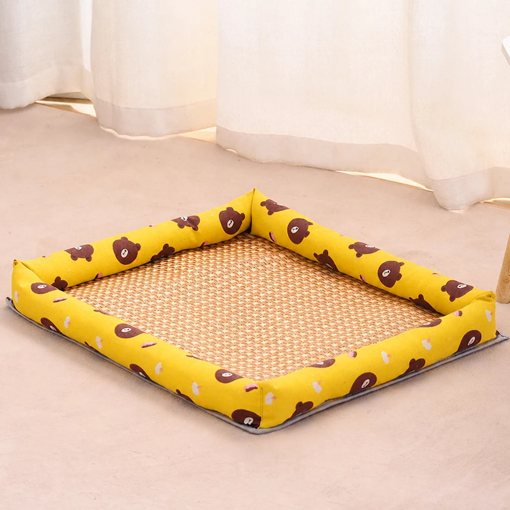 Year-Round Woven Pet Bed Mat for Dogs & Cats