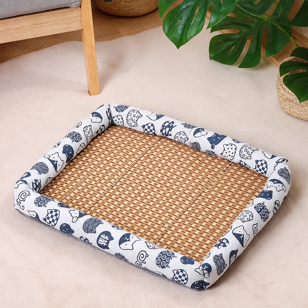 Year-Round Woven Pet Bed Mat for Dogs & Cats