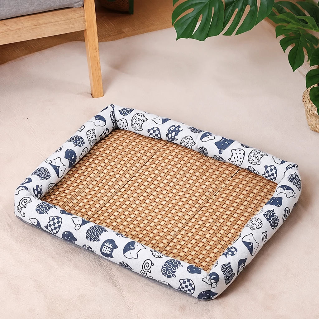 Year-Round Woven Pet Bed Mat for Dogs & Cats
