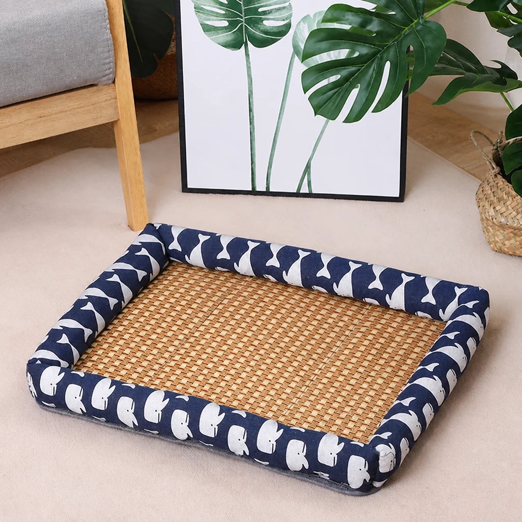 Year-Round Woven Pet Bed Mat for Dogs & Cats