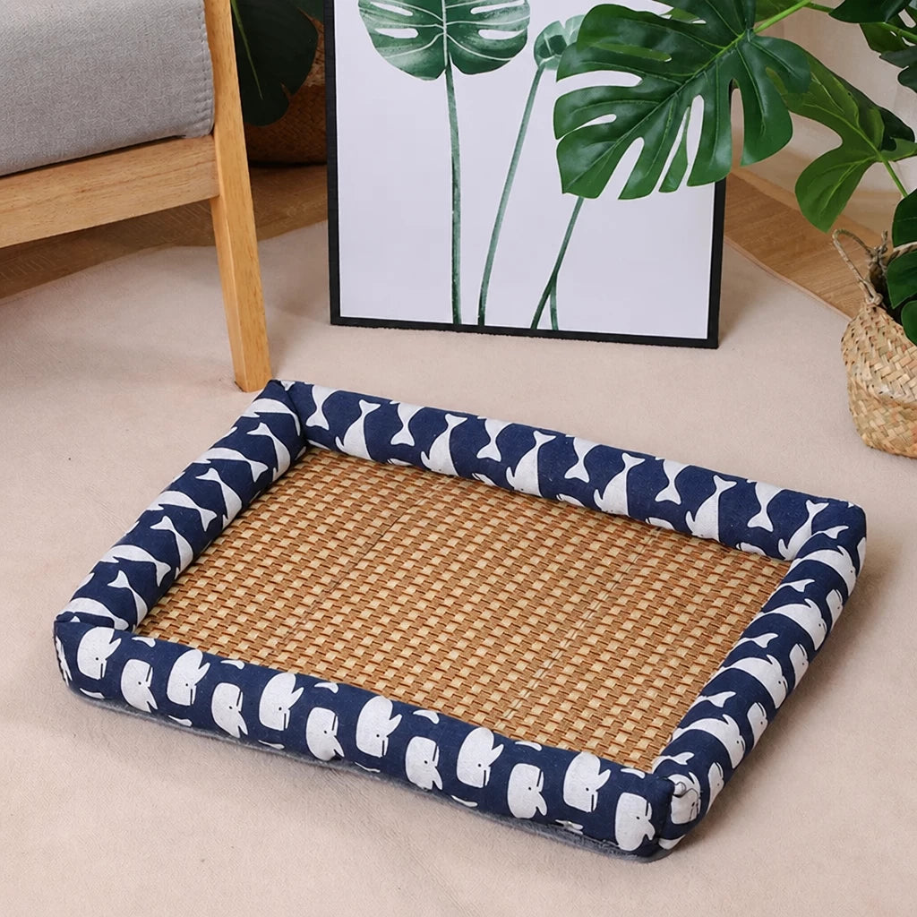 Year-Round Woven Pet Bed Mat for Dogs & Cats