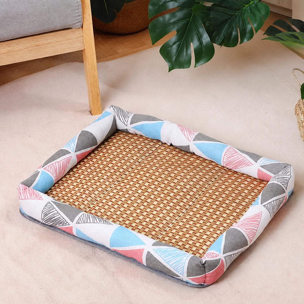 Year-Round Woven Pet Bed Mat for Dogs & Cats