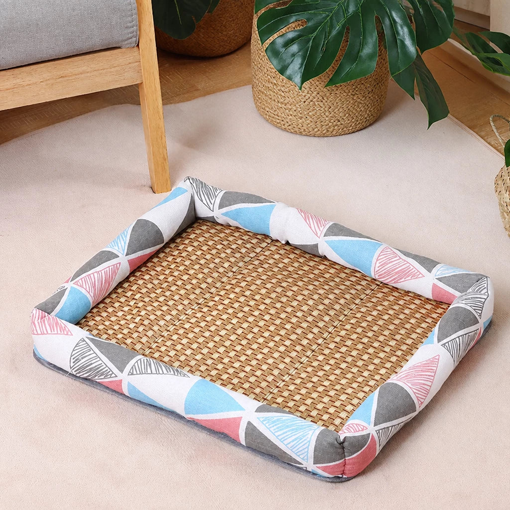 Year-Round Woven Pet Bed Mat for Dogs & Cats