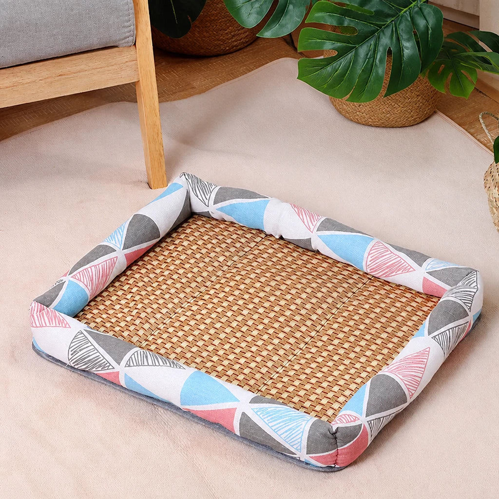 Year-Round Woven Pet Bed Mat for Dogs & Cats