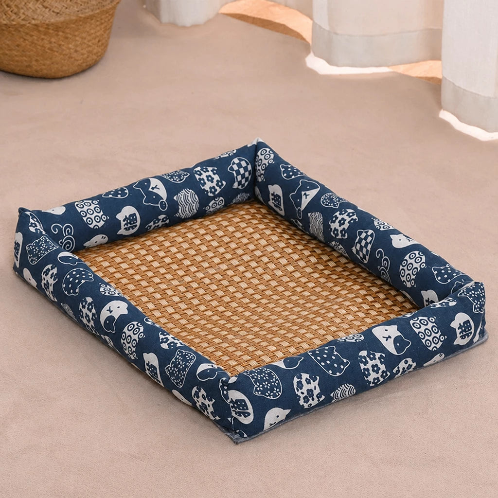 Year-Round Woven Pet Bed Mat for Dogs & Cats