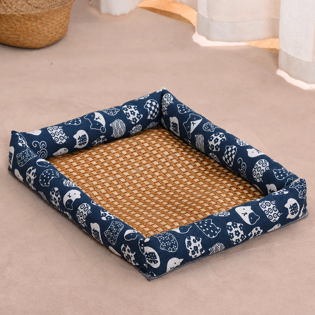 Year-Round Woven Pet Bed Mat for Dogs & Cats