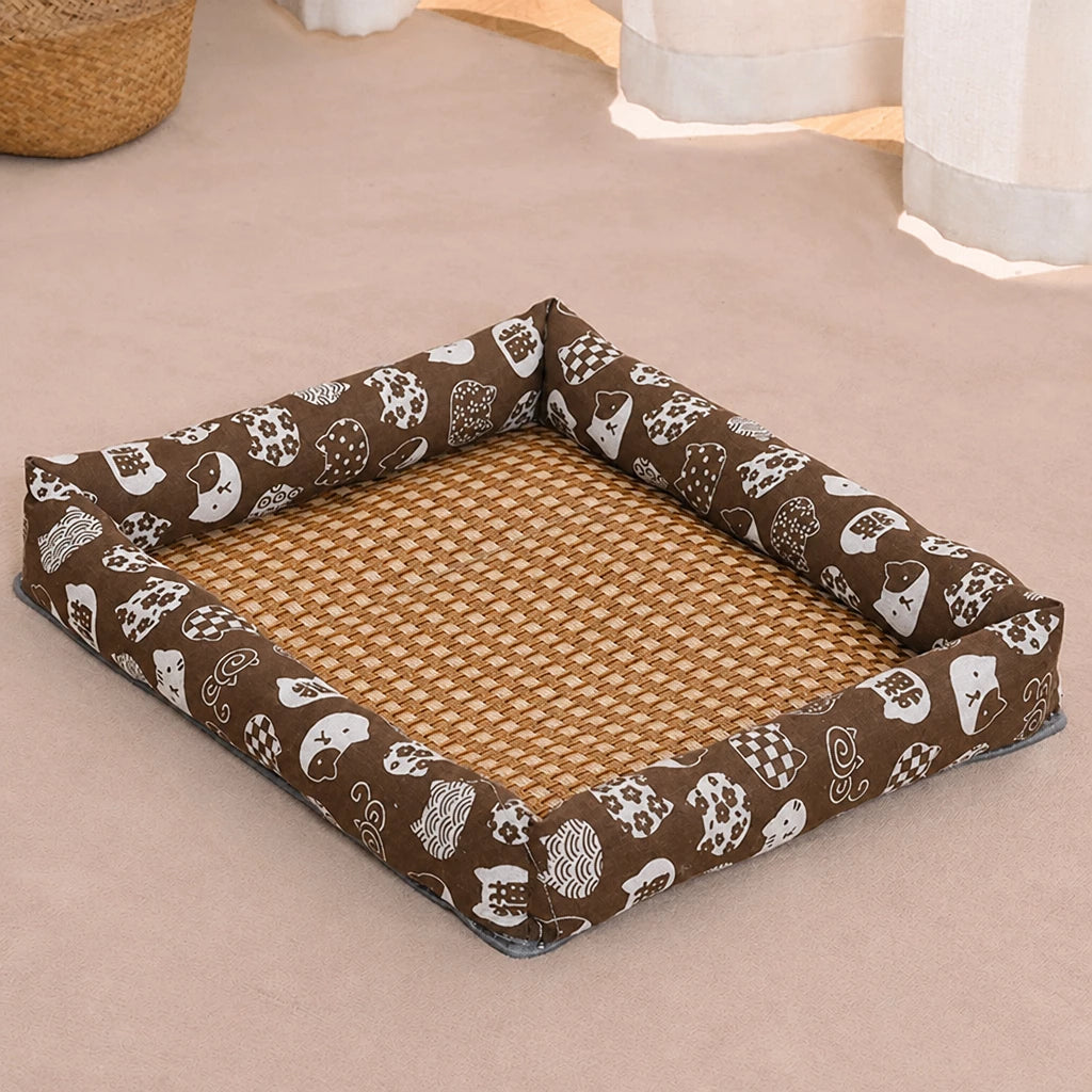Year-Round Woven Pet Bed Mat for Dogs & Cats