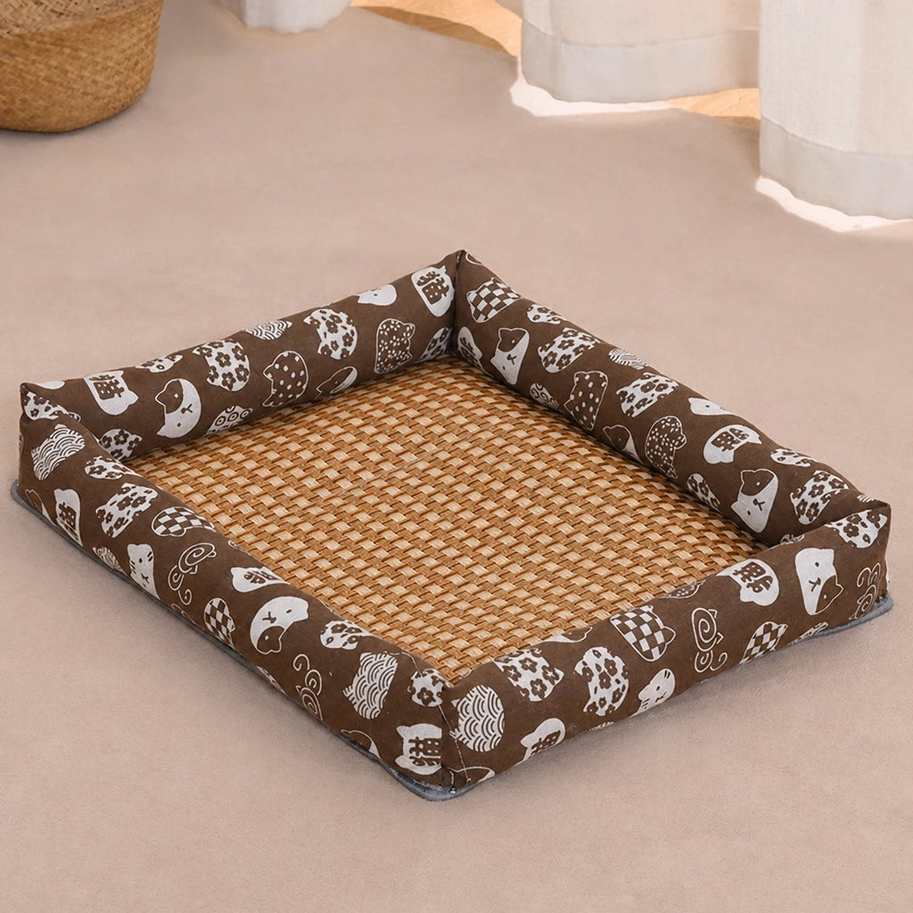 Year-Round Woven Pet Bed Mat for Dogs & Cats