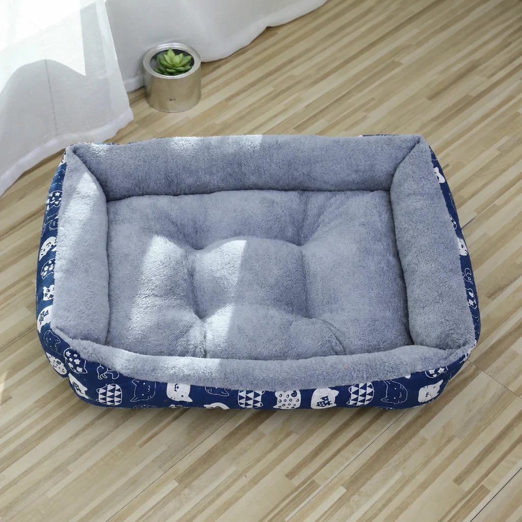 Rectangular Padded Pet Bed for Dogs and Cats