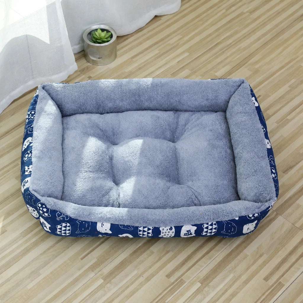 Rectangular Padded Pet Bed for Dogs and Cats
