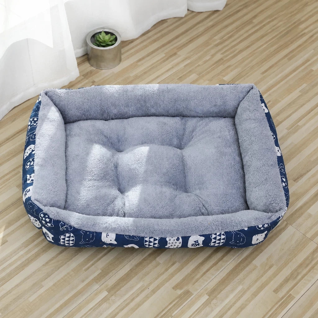 Rectangular Padded Pet Bed for Dogs and Cats