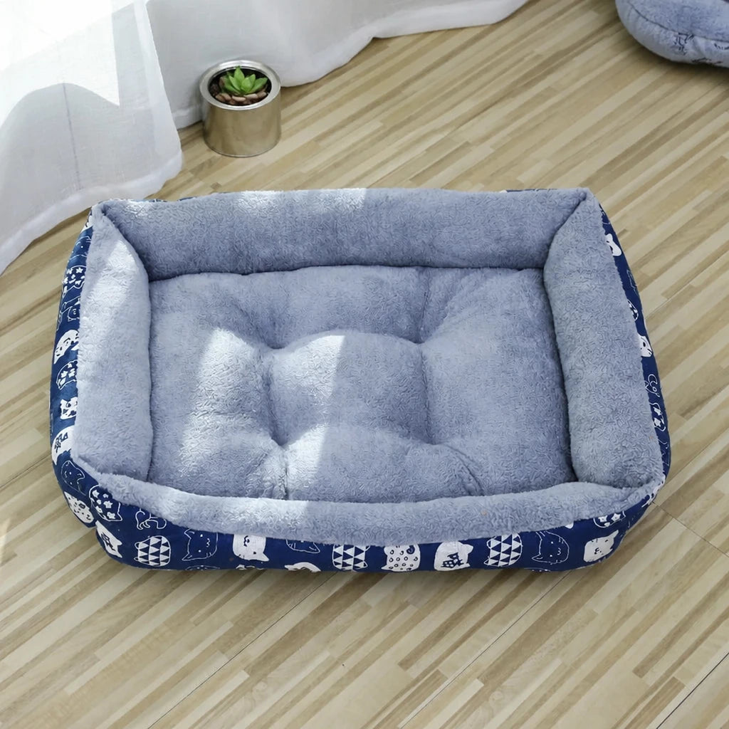 Rectangular Padded Pet Bed for Dogs and Cats