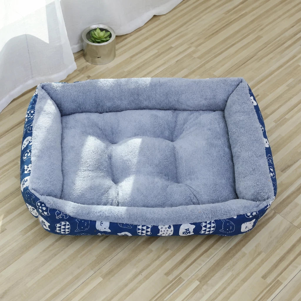 Rectangular Padded Pet Bed for Dogs and Cats