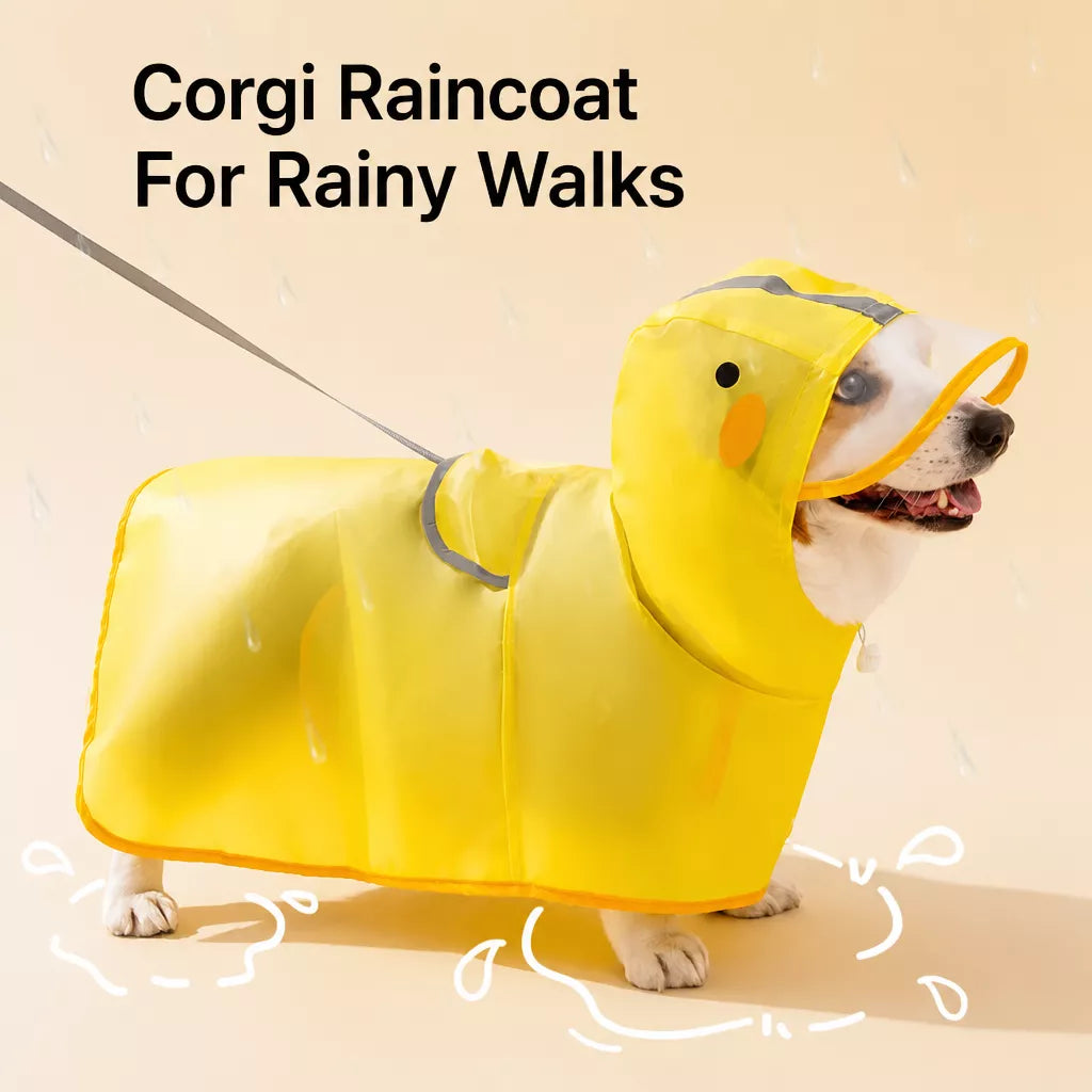 Dog Raincoat with Belly Coverage for Small to Medium Dogs