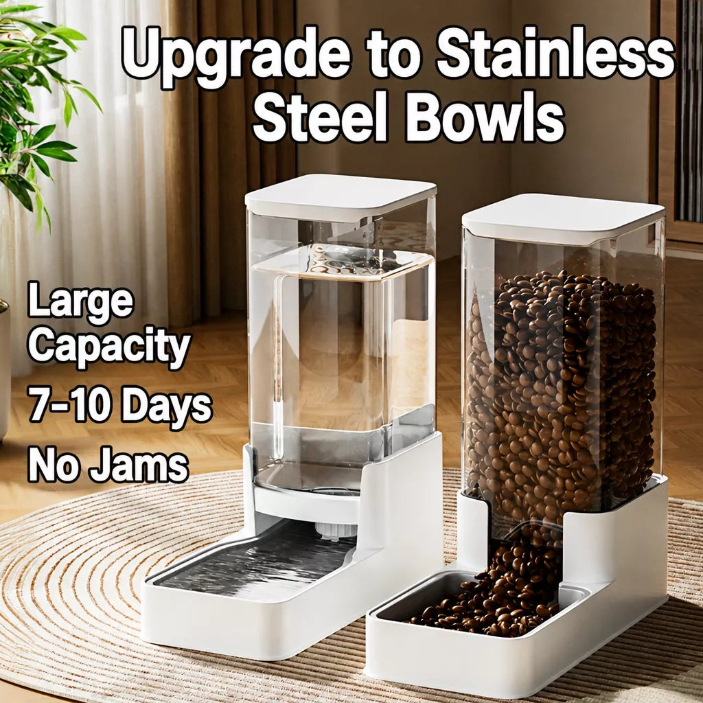 Elevated Dog & Cat Feeding Station with Water Dispenser