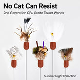 Telescoping Cat Teaser Wand with Interchangeable Attachments