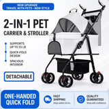 Foldable Pet Stroller with Removable Carrier and Tray