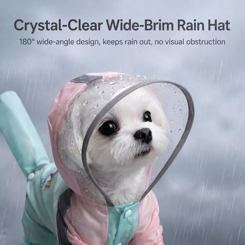 Waterproof Four-Leg Raincoat for Small Dogs