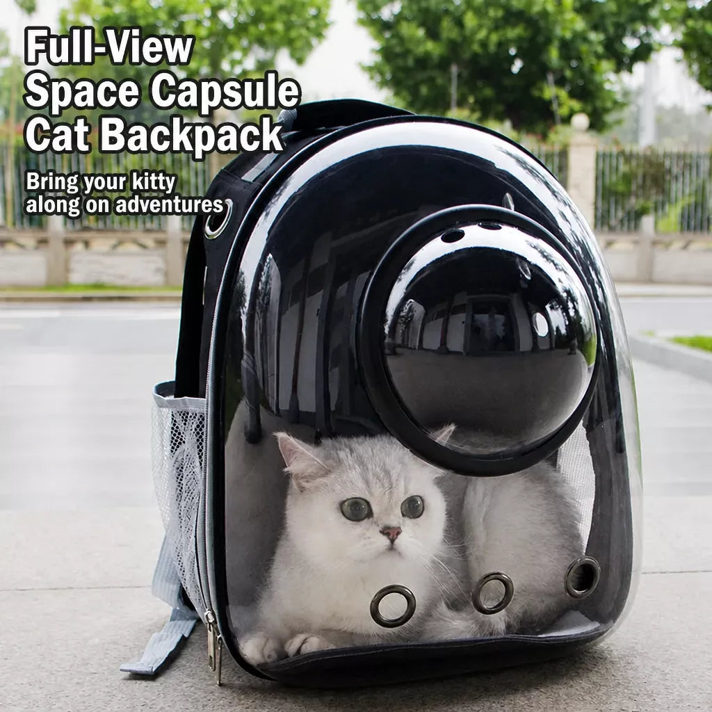 Cat Backpack Carrier with Panoramic Window and Side Vents