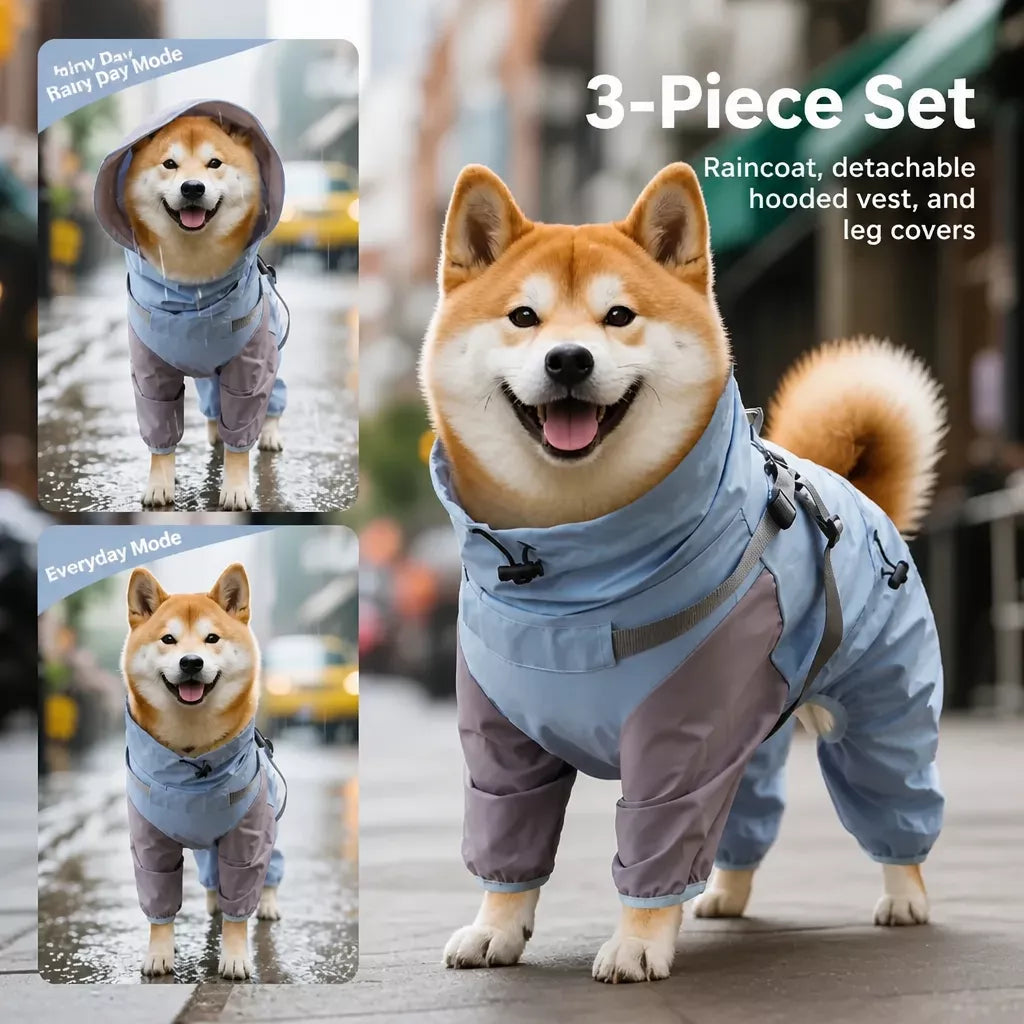 Four-Legged Waterproof Dog Raincoat