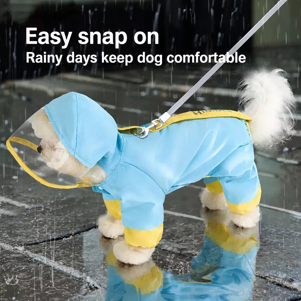 Hooded Reflective Dog Raincoat