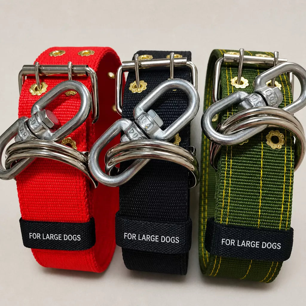 Heavy-Duty Nylon Dog Collar with Figure-8 Swivel Ring