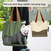 Canvas Crossbody Pet Carrier for Cats and Small Dogs