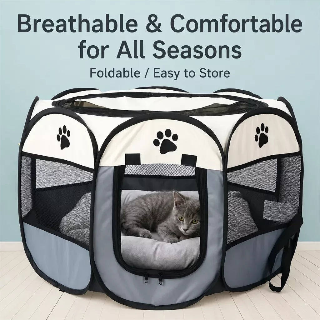 Foldable Octagonal Pet Tent for Cats & Dogs