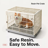 Resin Pet Crate & Indoor Enclosure for Small to Medium Dogs