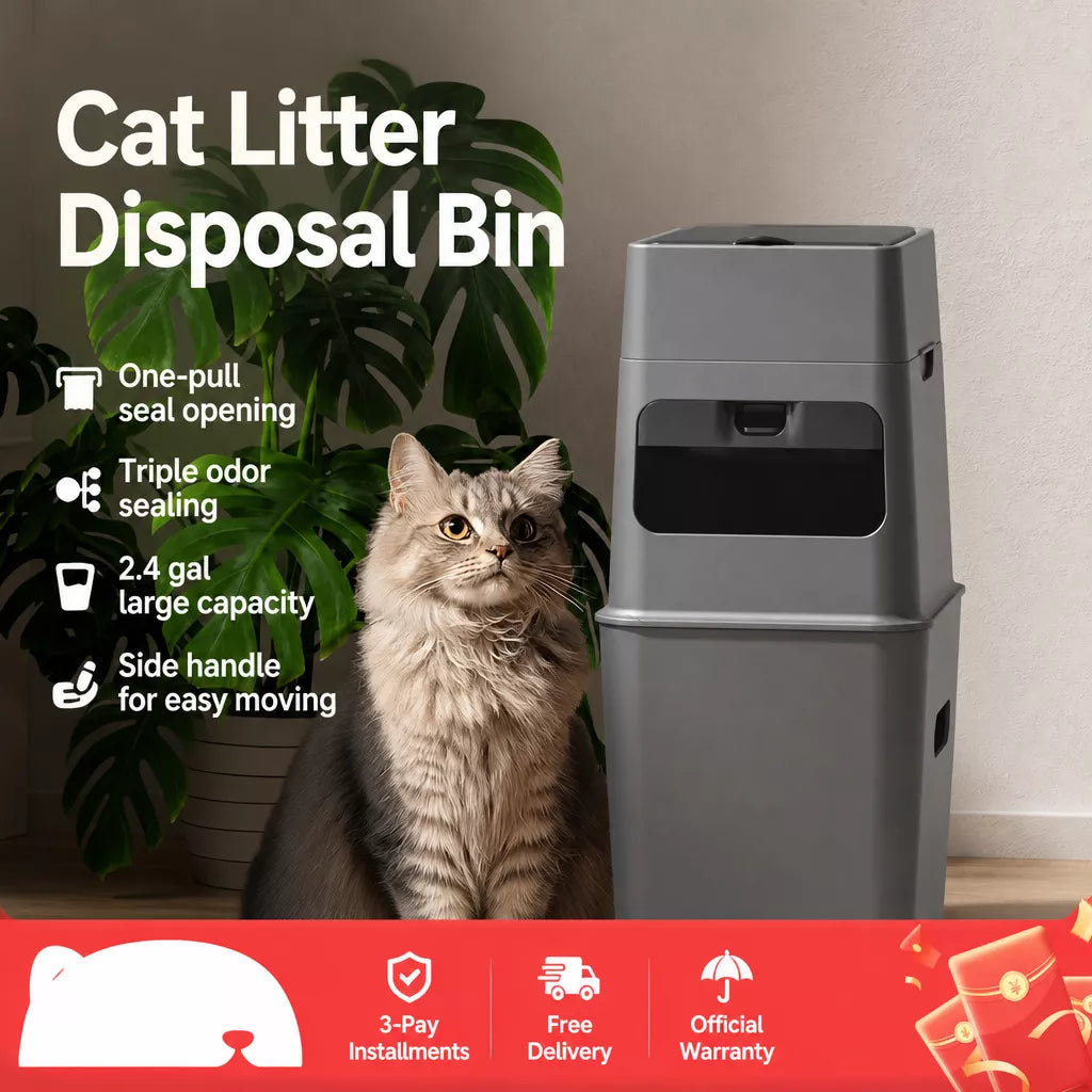 Covered Cat Litter Waste Bin