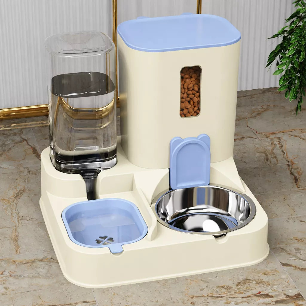 Two-Bowl Pet Feeding Set for Cats and Dogs