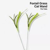 Cat Teaser Wand Toy with Feather & Fiber Teasers