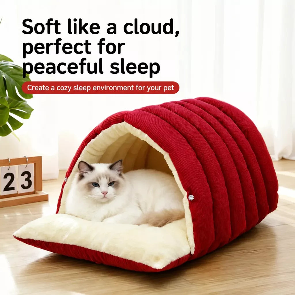 Semi-Enclosed EPE Foam Pet Bed with Snap-Button Design