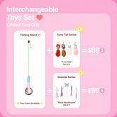 Retractable Cat Teaser Wand with Replaceable Toy Attachments