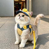 Pet Harness Vest, Leash & Hat Sets for Cats and Dogs