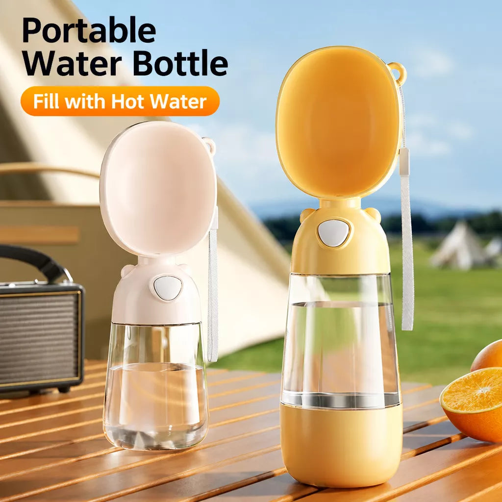 Portable Dog Water Bottle with Built-In Drinking Cup for Walks